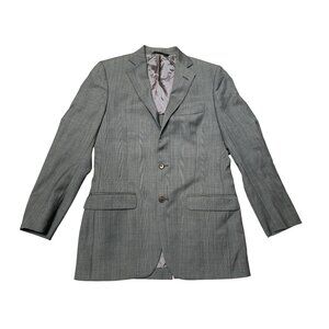 Brooks Brothers Fitzgerald Fit Gray Plaid Wool Suit Jacket Blazer 36R Two-Button